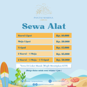 Harga sewa alat di pantai marina