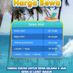Harga alat tambahan di pantai marina