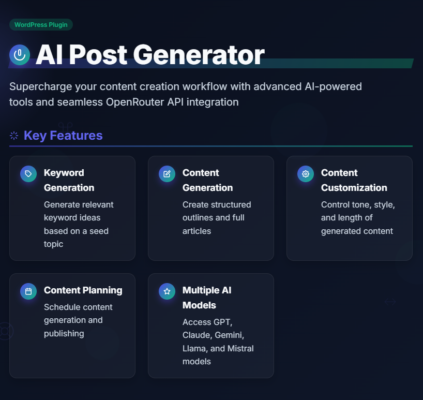 AI Post Generator WordPress Plugin FREE AI Post Generator WordPress Plugin FREE